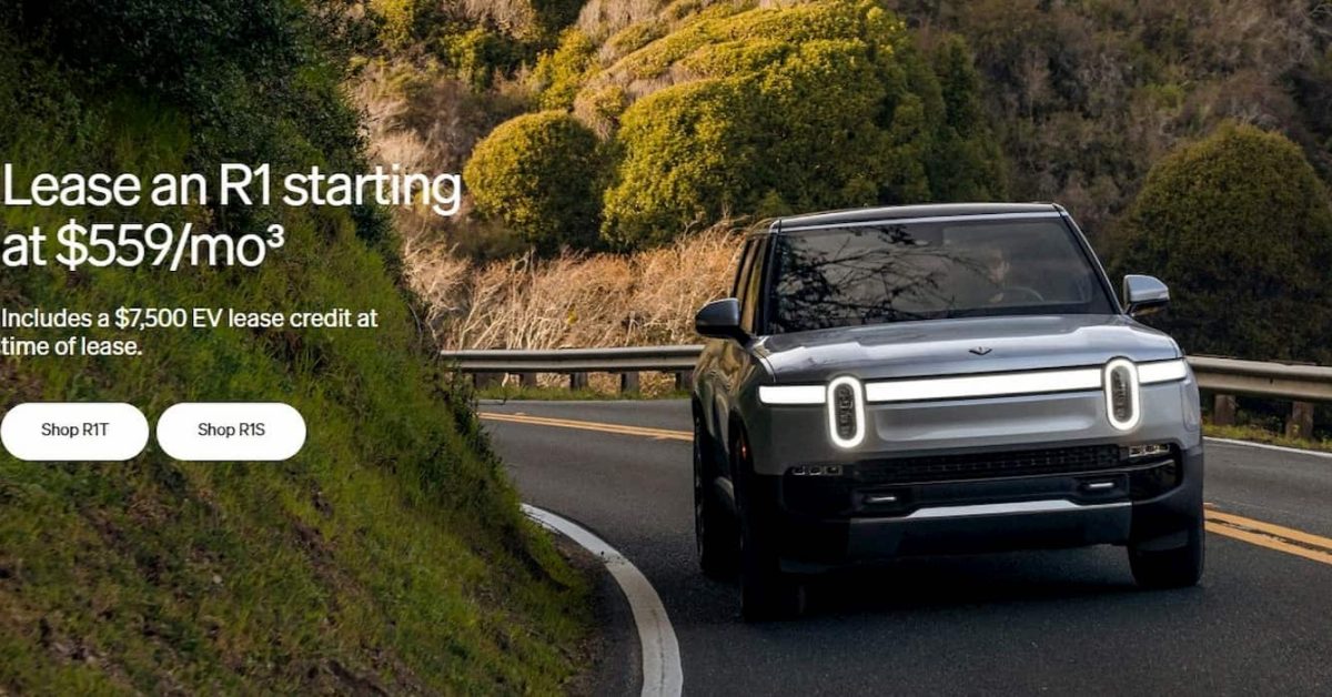 Rivian ofrece ofertas de arrendamiento de vehículos eléctricos R1T y R1S por tan solo $ 559 al mes