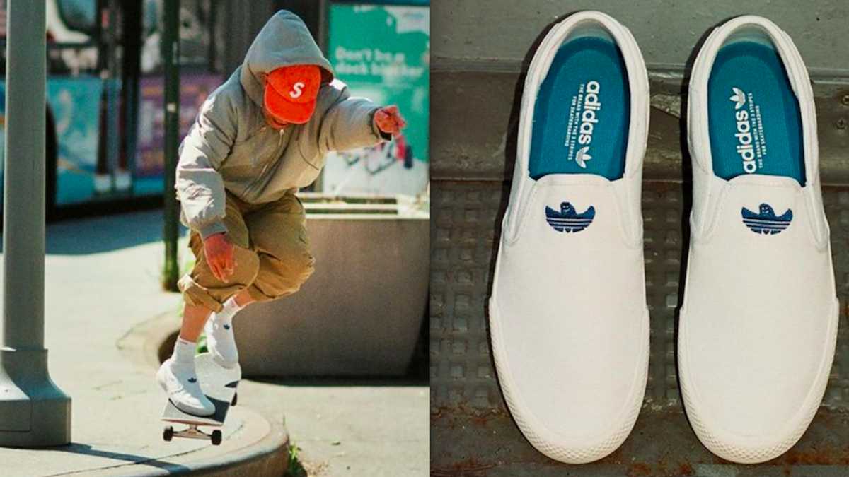 Primer vistazo: adidas Shmoofoil Slip de Mark Gonzales en lona blanca