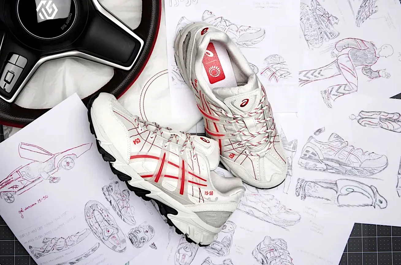 Las zapatillas Asics reutilizan la tela de los airbags de los vehículos y ganan un premio de diseño