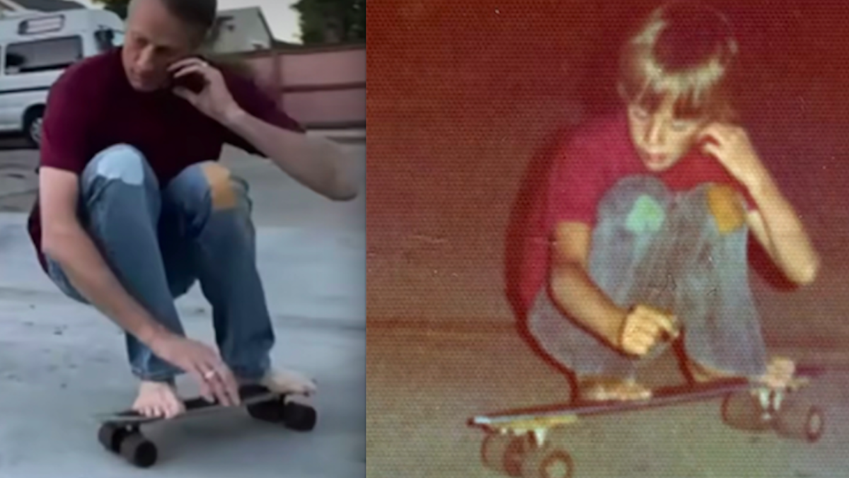 Tony Hawk recrea la icónica primera foto de skate en la casa de su infancia